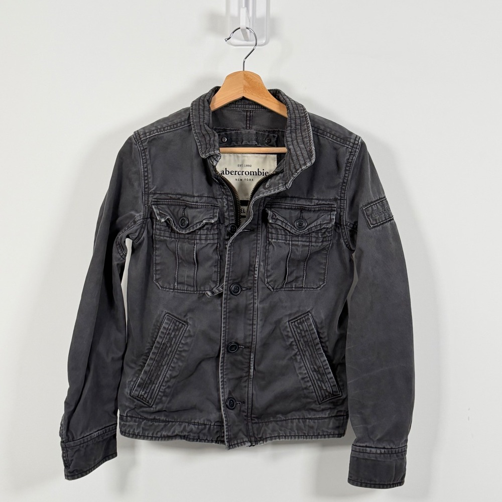 VTG Abercrombie & Fitch Sentinel Jacket Womens Large Gray Utility Military Coat